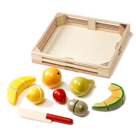 Melissa And Doug Cutting Fruit Wooden Play Food Set Toybies