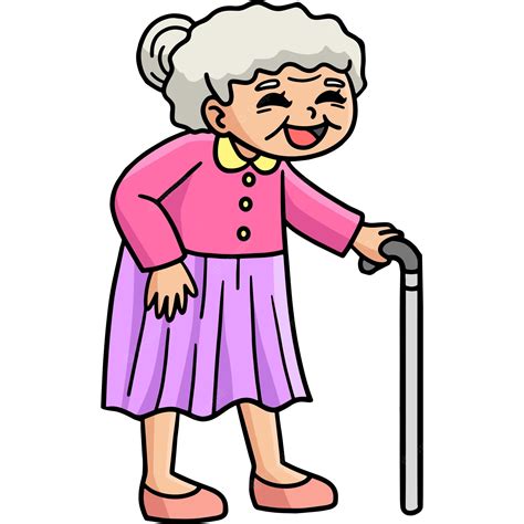 Premium Vector Old Woman Cartoon Colored Clipart Illustration