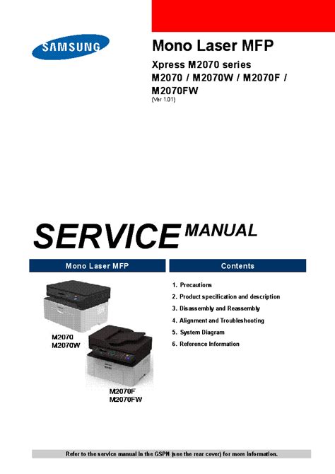 Samsung Xpress M2070 M2070w M2070f M2070fw Service Manual Download