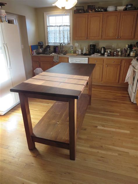 Hand made reclaimed kitchen island butcher block by dan fabian custom