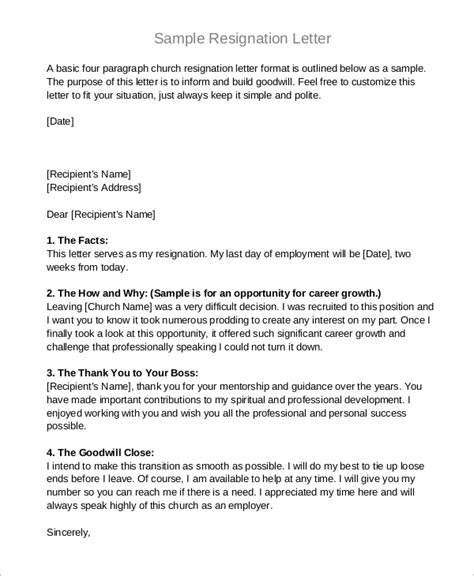 Free 7 Resignation Letters Samples In Ms Word Pdf