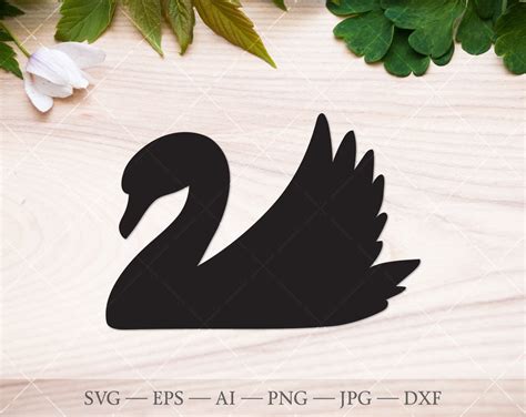 Swan Svg Silhouette Swan Cutting Svg File Swan Bird Silhouette