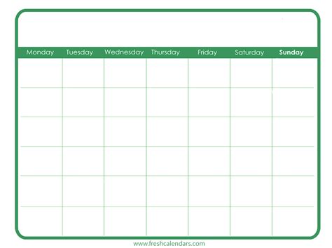 Printable Calendar Grid Template Free Printable Blank Calendar 2020