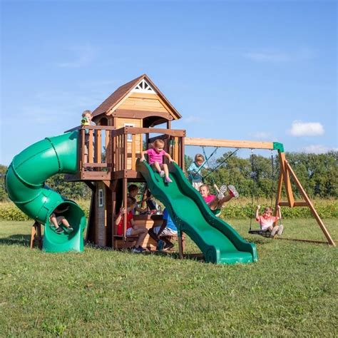 Backyard Discovery Cedar Cove Residential Wood Playset In The Wood