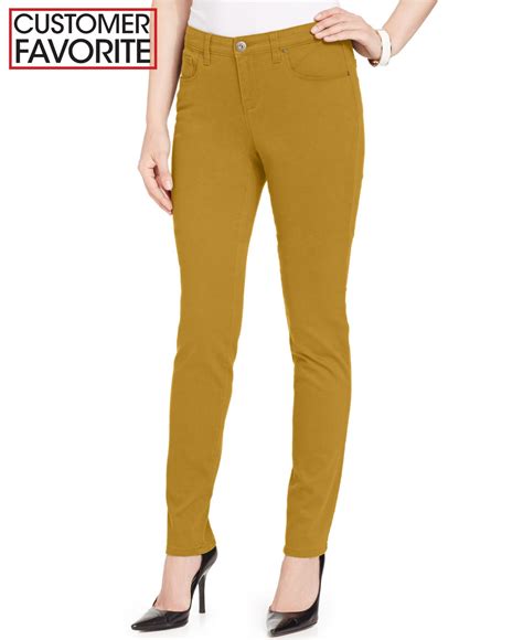 Style And Co Skinny Leg Curvy Fit Jeans In Yellow Radiant Gold Lyst