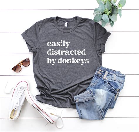 Easily Distracted By Donkeys Shirt Donkey Ts Donkey Shirt Mule