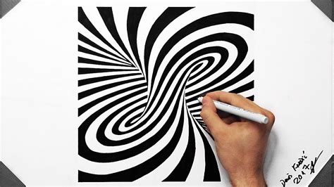 3d Spiral Optical Illusion Speed Drawing How To Draw