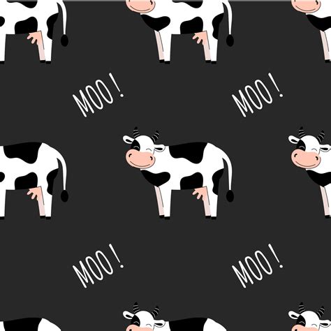 Seamless Pattern With Cute Cows Background With Farm Animals