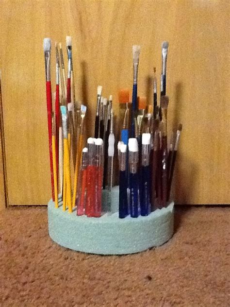 Check out our paint brush holder selection for the very best in unique or custom, handmade pieces from our shops. Paint brush holder, made with a circle of styrofoam. Easy ...