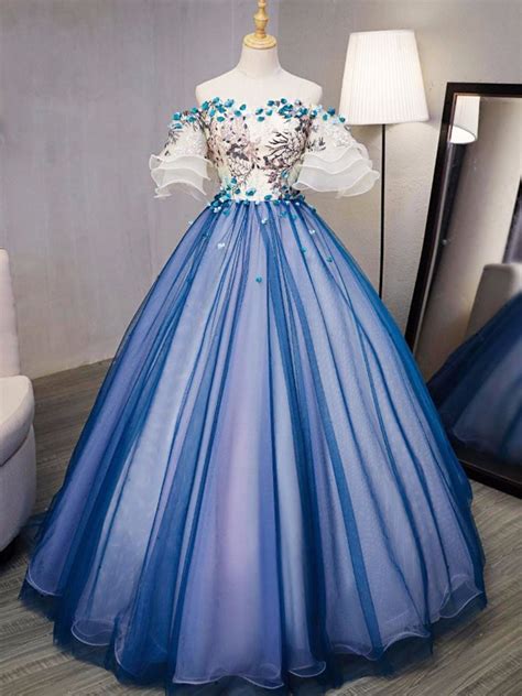 Shop authentic wedding dresses in the wedding dresses collection at 1stdibs, the world's largest source of authentic period fashion. Ball Gown Prom Dresses Royal Blue and Ivory Hand-Made ...