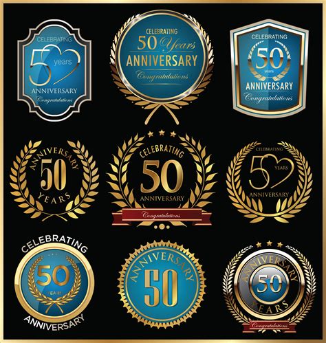 50th Anniversary Badge Templates 833707 Vector Art At Vecteezy