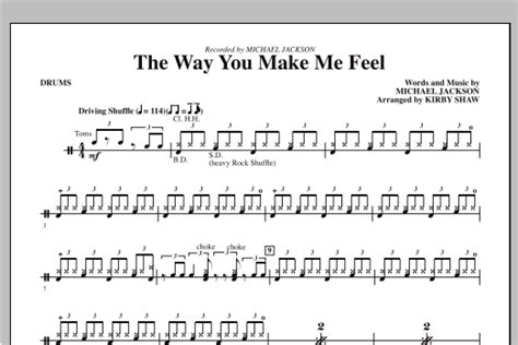 The Way You Make Me Feel Drums Sheet Music Kirby Shaw Choir