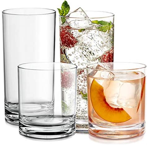 Elegant Plastic Drinking Glasses Set Of 12 Attractive Clear Acrylic