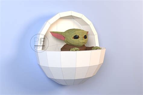 Diy Baby Yoda 3d Model Template Sponsored Yodababyprinting