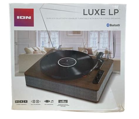 Ion Audio Luxe Lp Bluetooth Vinyl Record Player With Speakers Usb