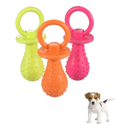 Fashionclubs 3pcsset Puppy Pet Dog Rubber Pacifier Dog Teething Chew
