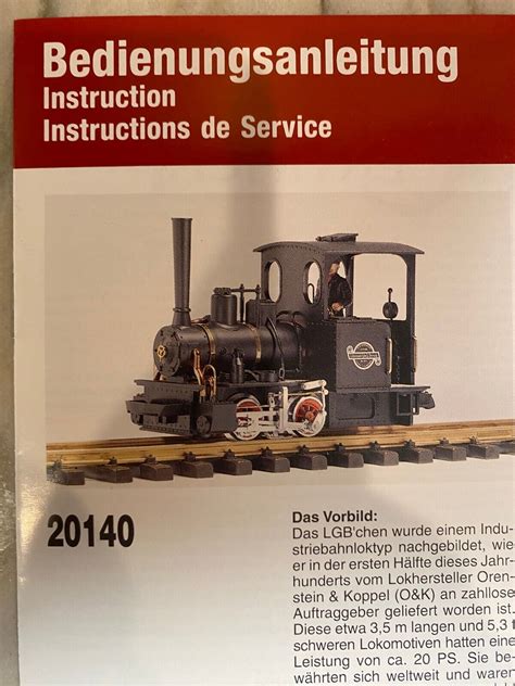 Lgb 20140 G Scale Orenstein And Koppel Field Railway Steam Locomotive For