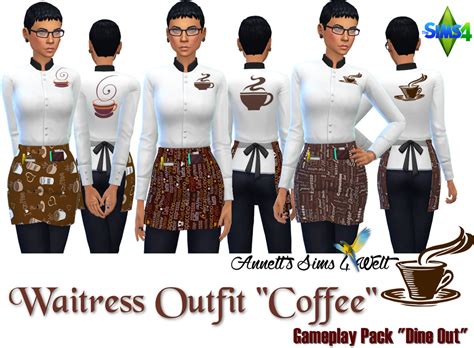 My Sims 4 Blog Waitress Outfit Recolors By Annett