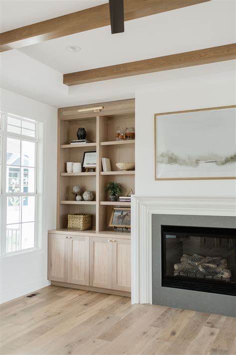 White Oak Built Ins Flanking Fireplace Using Ckf Signature Cabinets In