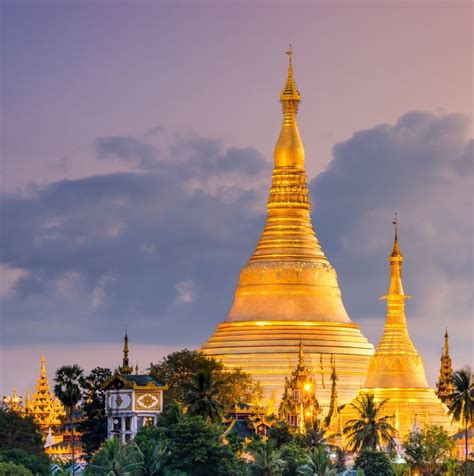 Yangon Myanmar View Of Shwedagon Pagoda At Dusk Travel Off Path