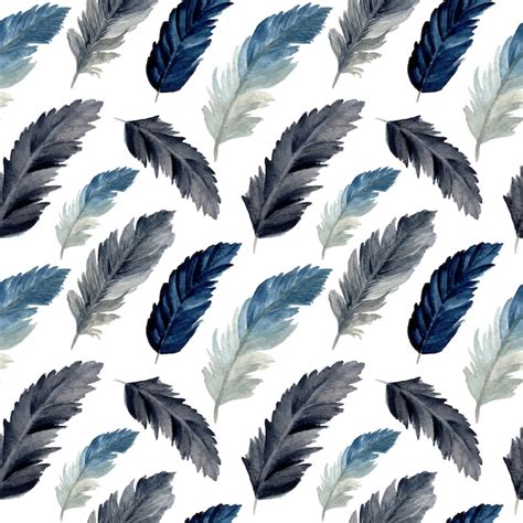 Premium Vector Watercolor Feather Seamless Pattern
