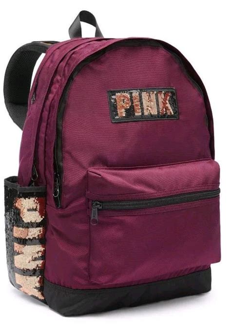 New Victorias Secret Pink Campus Schoolbackpack Deep Ruby Bling