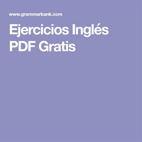 Ejercicios Inglés Pdf Gratis Ejercicios De Ingles Cursos De Ingles