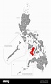 Insel Negros in Rot hervorgehoben Karte von Philippinen Stockfotografie ...