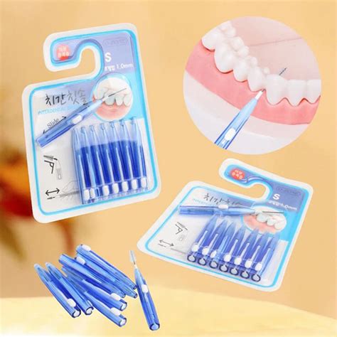 8pcsset Adults Interdental Brush Clean Between Teeth Floss Toothpick Oral Care Tool In