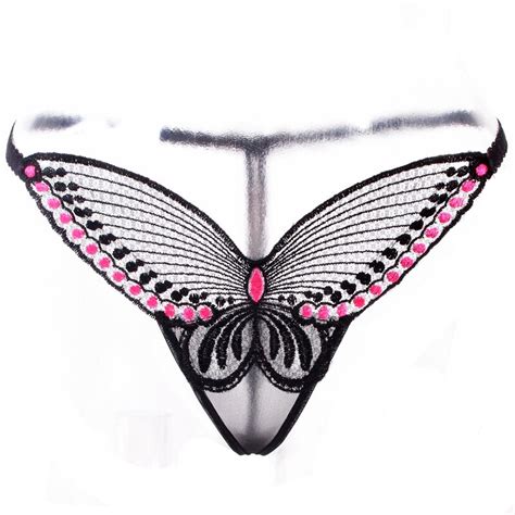 Wire Royal Embroidery Opening Thong Female Panties Sexy Beautiful T