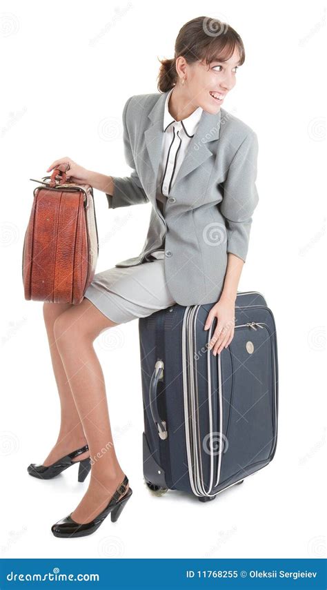 Woman With A Luggage Stock Image Image Of Journey Portrait 11768255