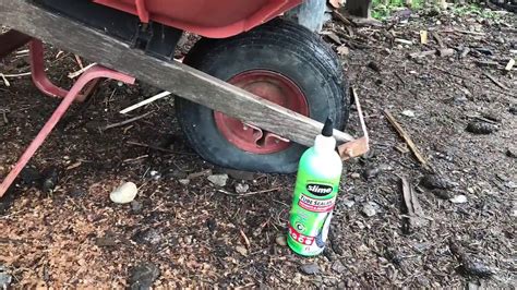 Slime Brand Fix A Flat Wheelbarrow Tire Repair Youtube