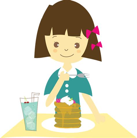 Leah Girl Is Eating Pancakes Clipart Free Download Transparent Png