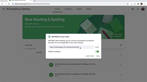 How to Generate a Permanent Meeting Link in Google Classroom - YouTube
