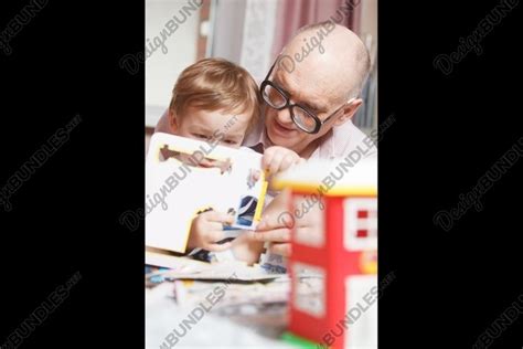 Grandpa And His Grandson Playing