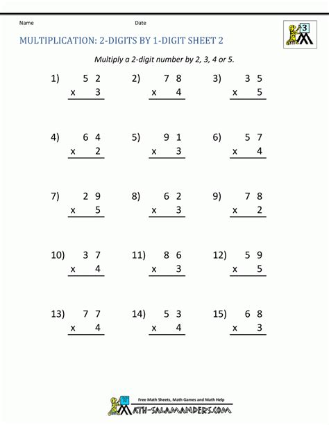 Multiplication Worksheets 3 Digit By 2 Digit