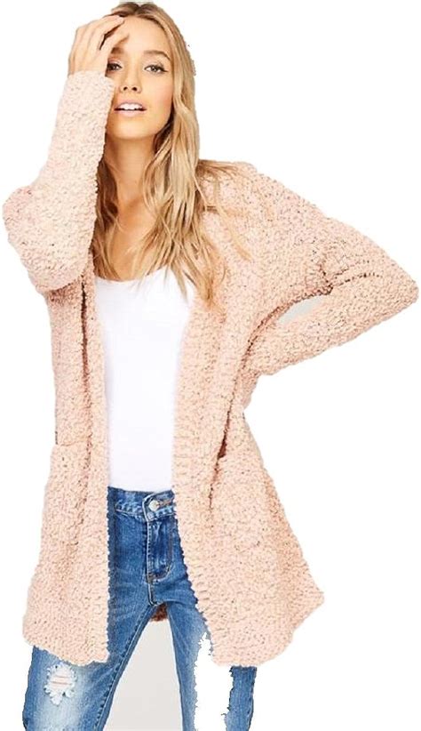 Listicle Blush Chunky Knit Cardigan M At Amazon Womens Clothing Store