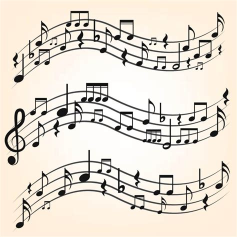 Free Vector Music Notes On Staves Music Illustration Music Notes Music