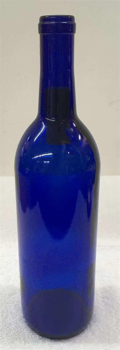 Tall Cobalt Blue Glass Wine Bottle