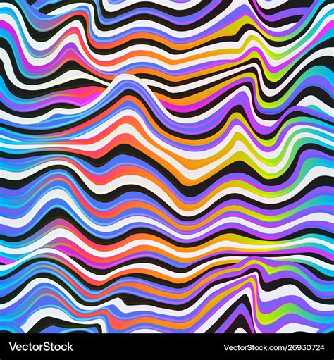Rainbow Psychedelic Wave Pattern Royalty Free Vector Image
