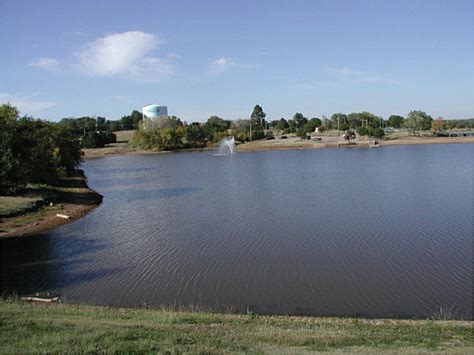 Stillwater Ok Southwest Side Of Boomer Lake With Fountain Photo
