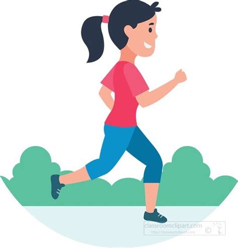 Jogging Girl Sports Clipart Classroom Clipart