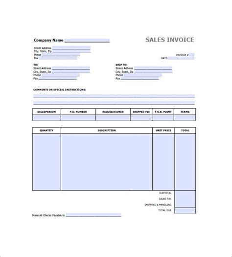 Retail Invoice Template 13 Free Word Excel Pdf Format Download