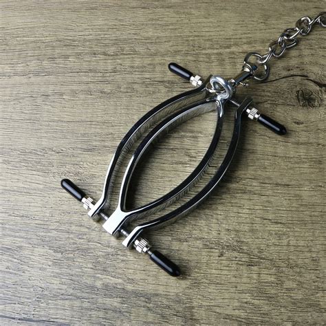 Stainless Steel Adjustable Pussy Clamp With Leash Women Fetish Etsy