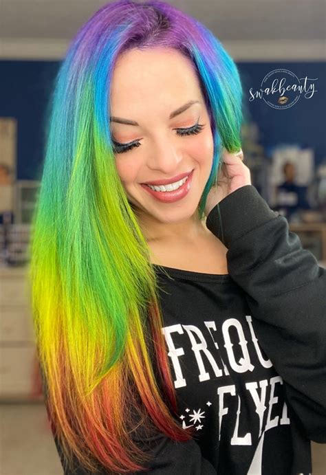 bold and bright rainbow ombré hair rainbow hair rainbow hair color hair color crazy