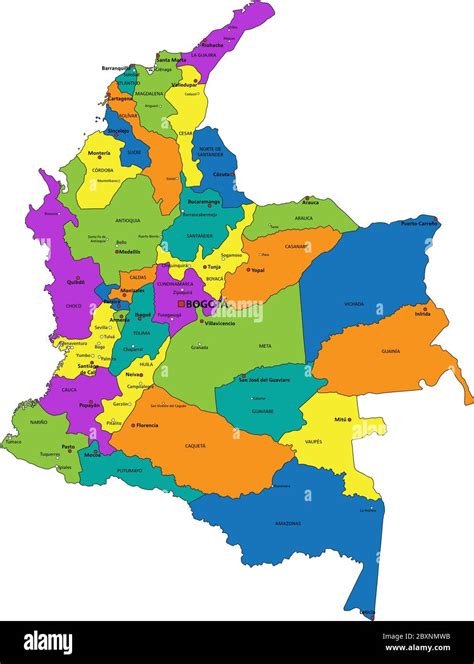 Mapa Politico De Colombia Colombia Mapa Political Map Colombia Map