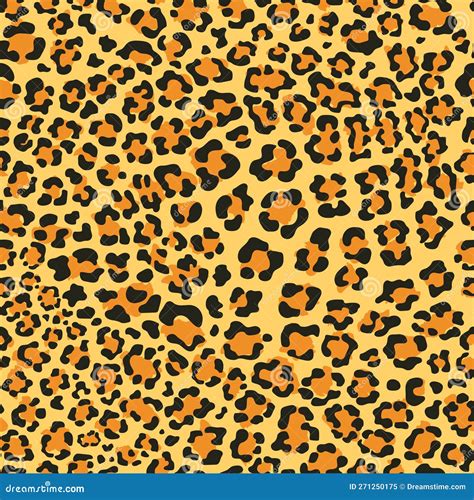 Print Leopard Pattern Texture Repeating Seamless Orange Black Vector