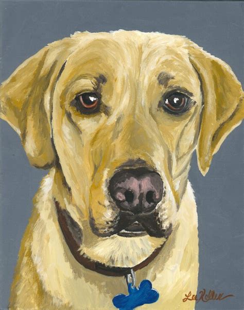 Yellow Lab Art Print From Original Yellow Labrador Canvas