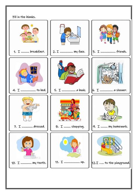 Ejercicio Online De Daily Routines Para Elementary English Teaching