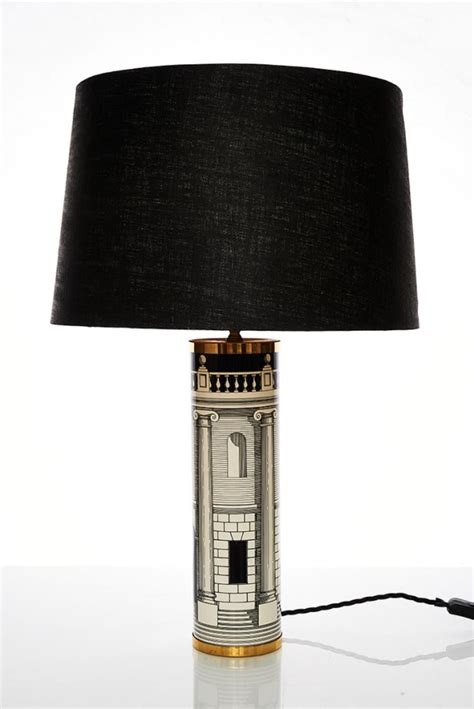 Fornasetti Architettura Table Lamp With Grey Shade Lamps Table And Desk Lighting